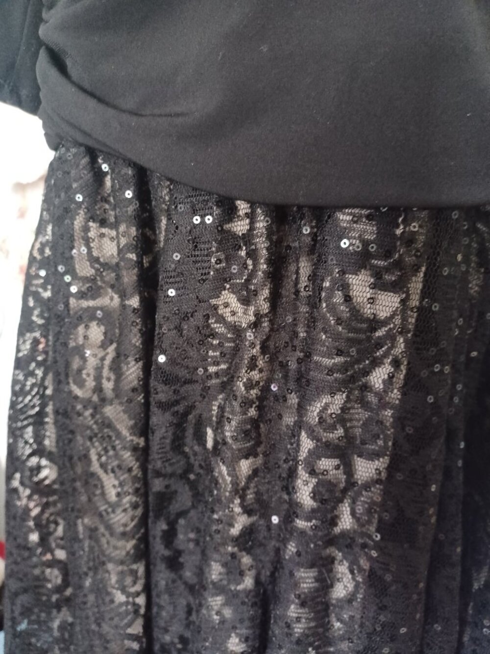 Melrose Black Lace Sequin Dress. Ladies size 14P